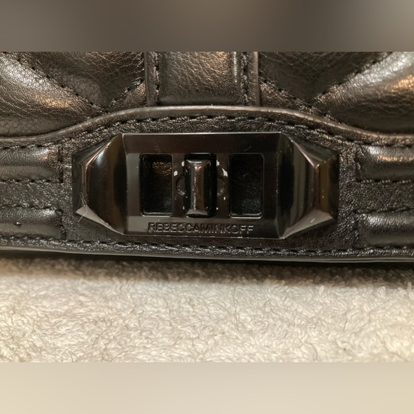 EUC - Rebecca Minkoff leather quilted crossbody purse with black/gold dust bag - Picture 15 of 16